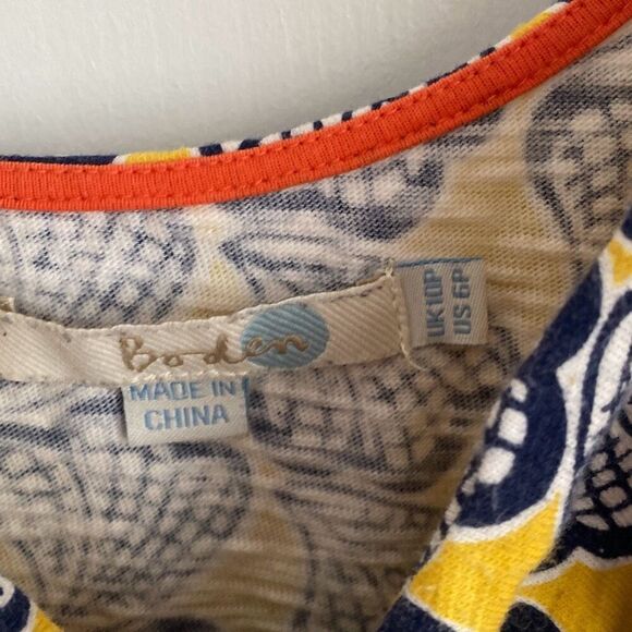 Boden Claire‎ Sleeveless Shell Scoopneck Dress Yellow Shells 6P - Picture 4 of 6